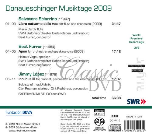 DONAUESCHINGER MUSIKTAGE 2009 Vol.1 Sciarrino, Furrer, López (SACD)