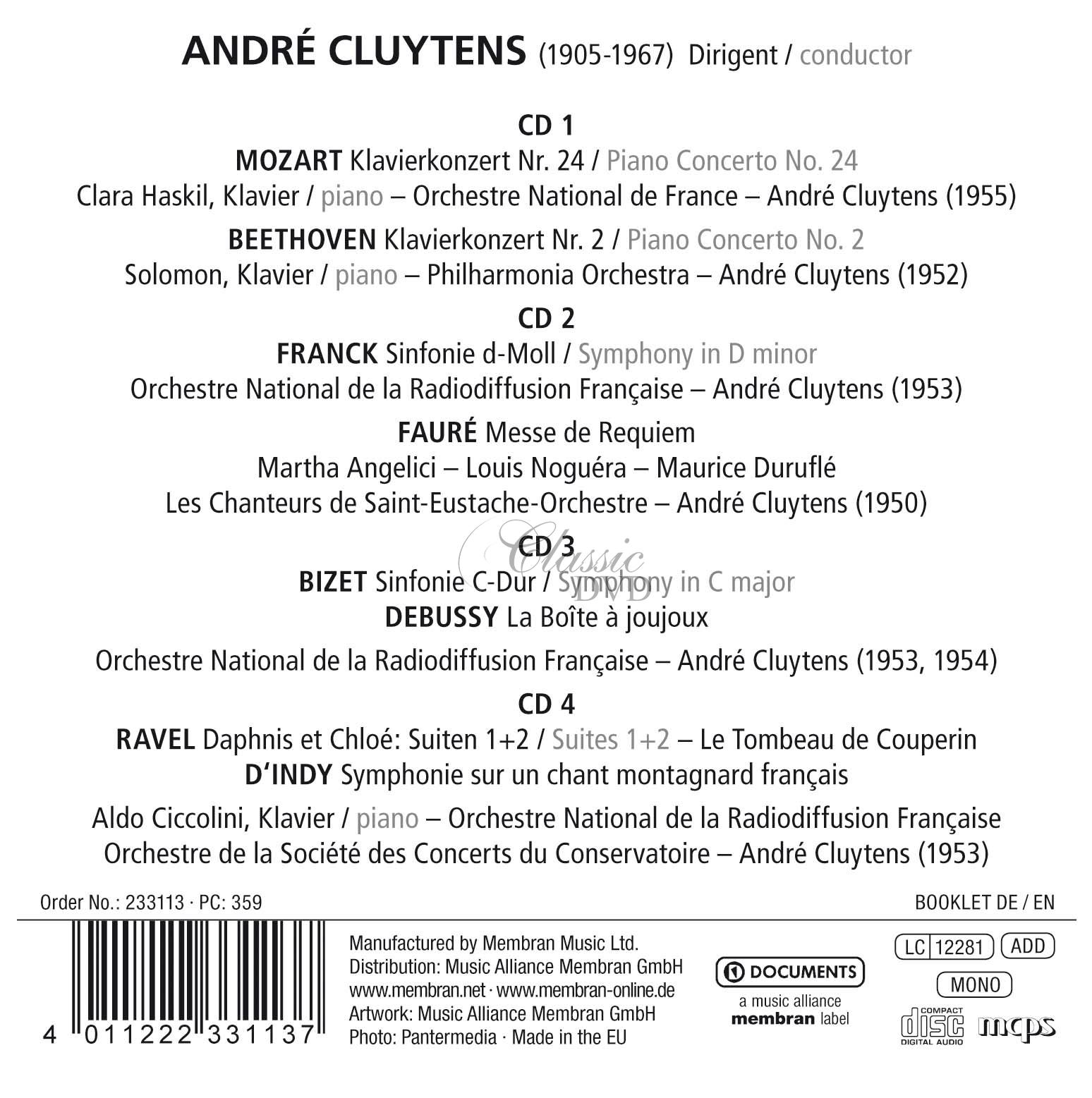 Andre Cluytens - Noble Maitre de Musique  (4CD)