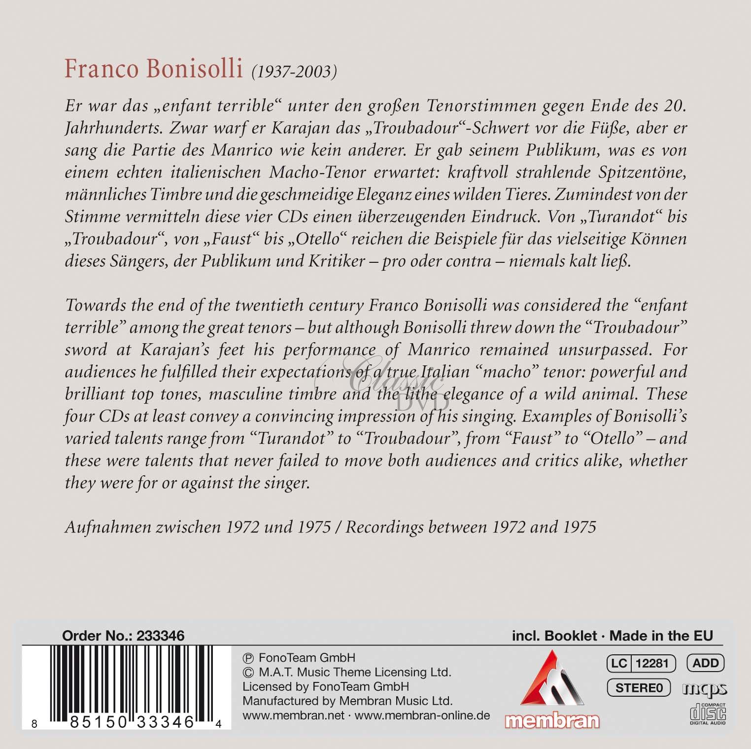 Franco Bonisolli - Nessun Dorma (4CD)