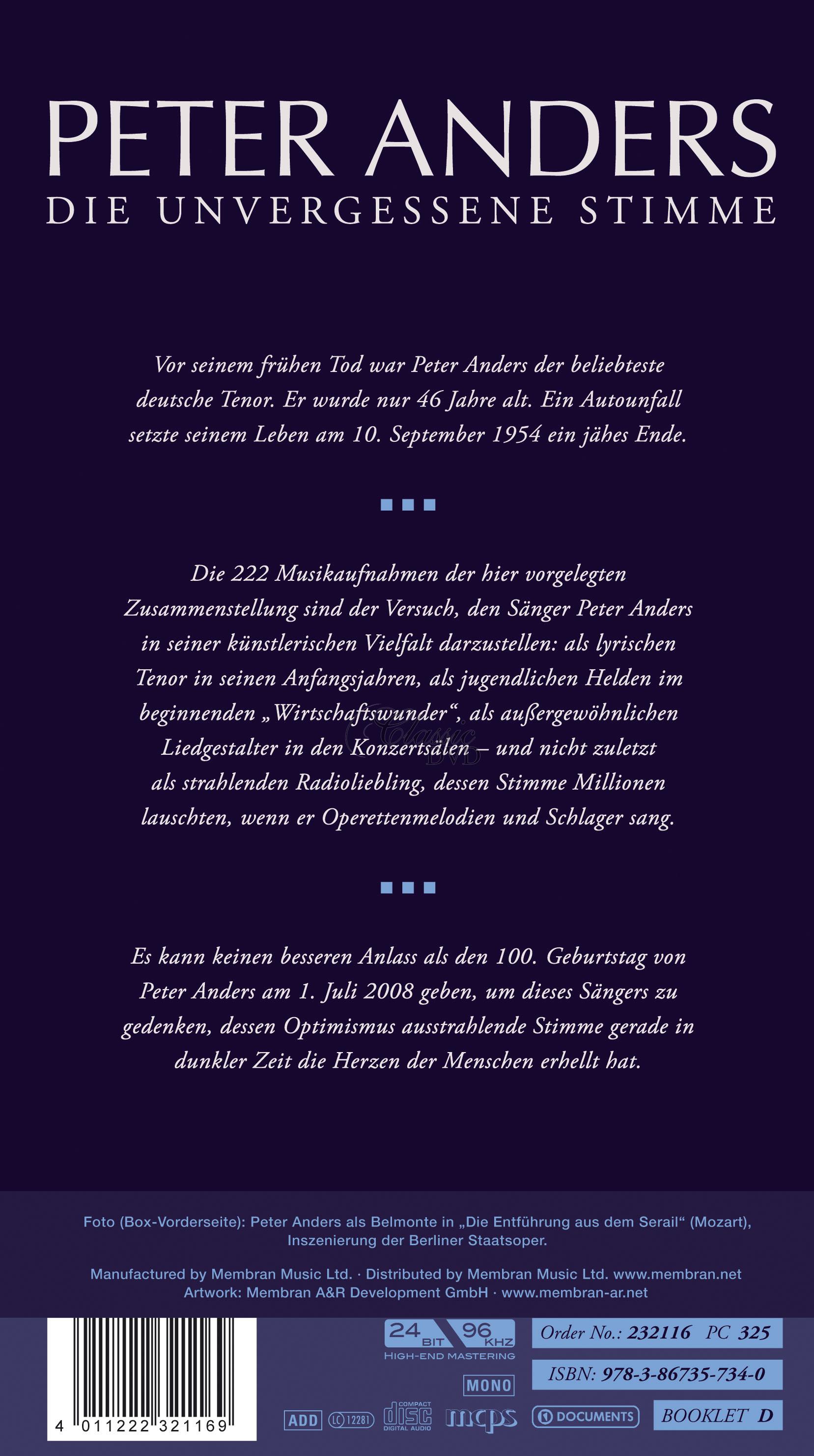 Peter Anders - Die unvergessene Stimme (10CD)