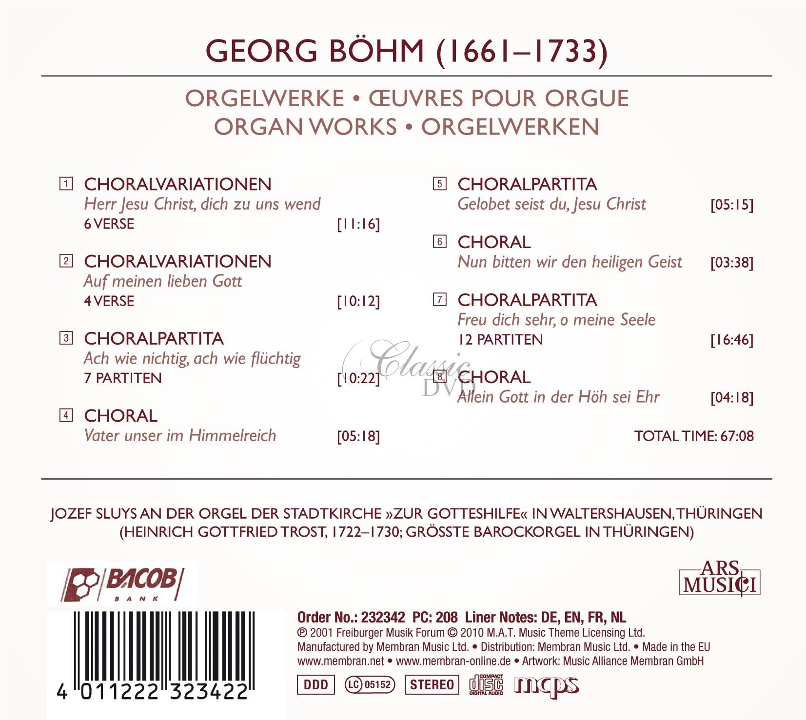 Georg Böhm: Orgelwerke - Varhanní díla Vol.1 (CD)