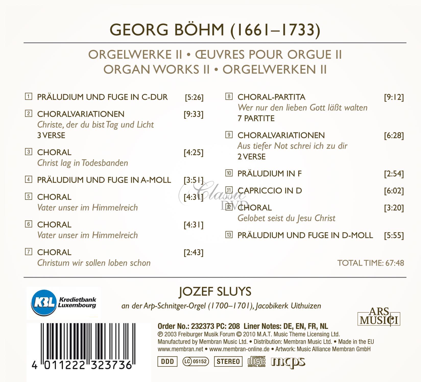 Georg Böhm: Orgelwerke Vol.2 (CD)