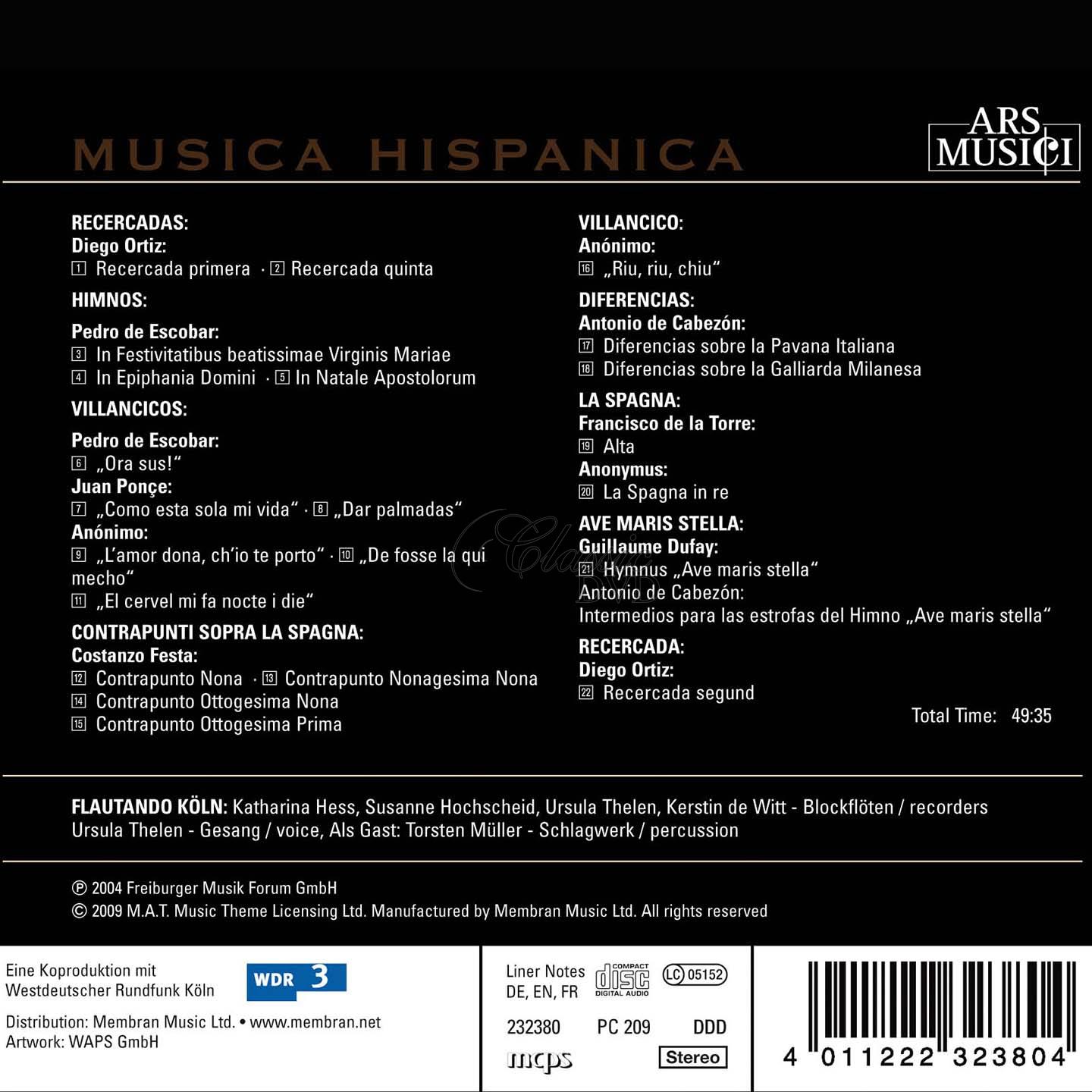 Musica Hispanica - Music From Spain's Golden Age (CD)