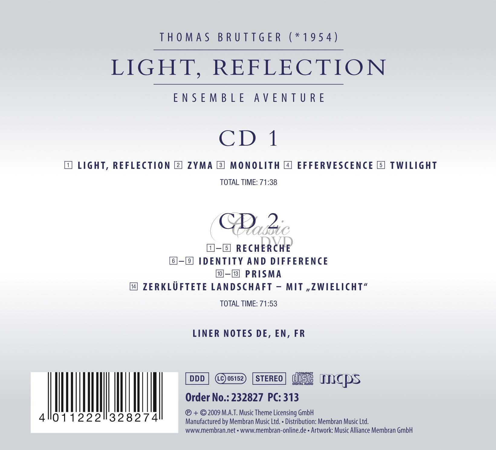 Thomas Bruttger - Light, Reflection (2CD)