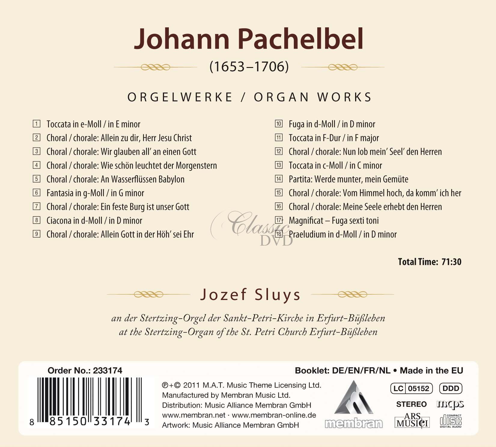 Johann Pachelbel: Orgelwerke (CD)