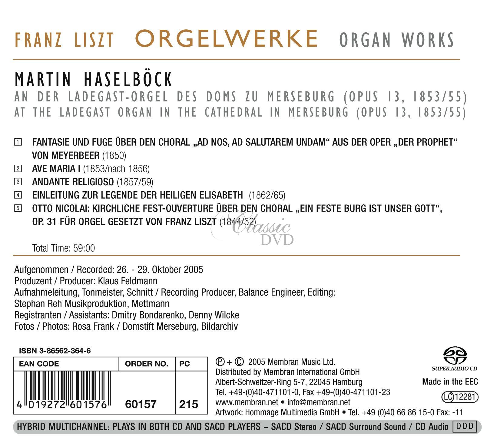 Franz Liszt - Organ Works Vol.1 (SACD)