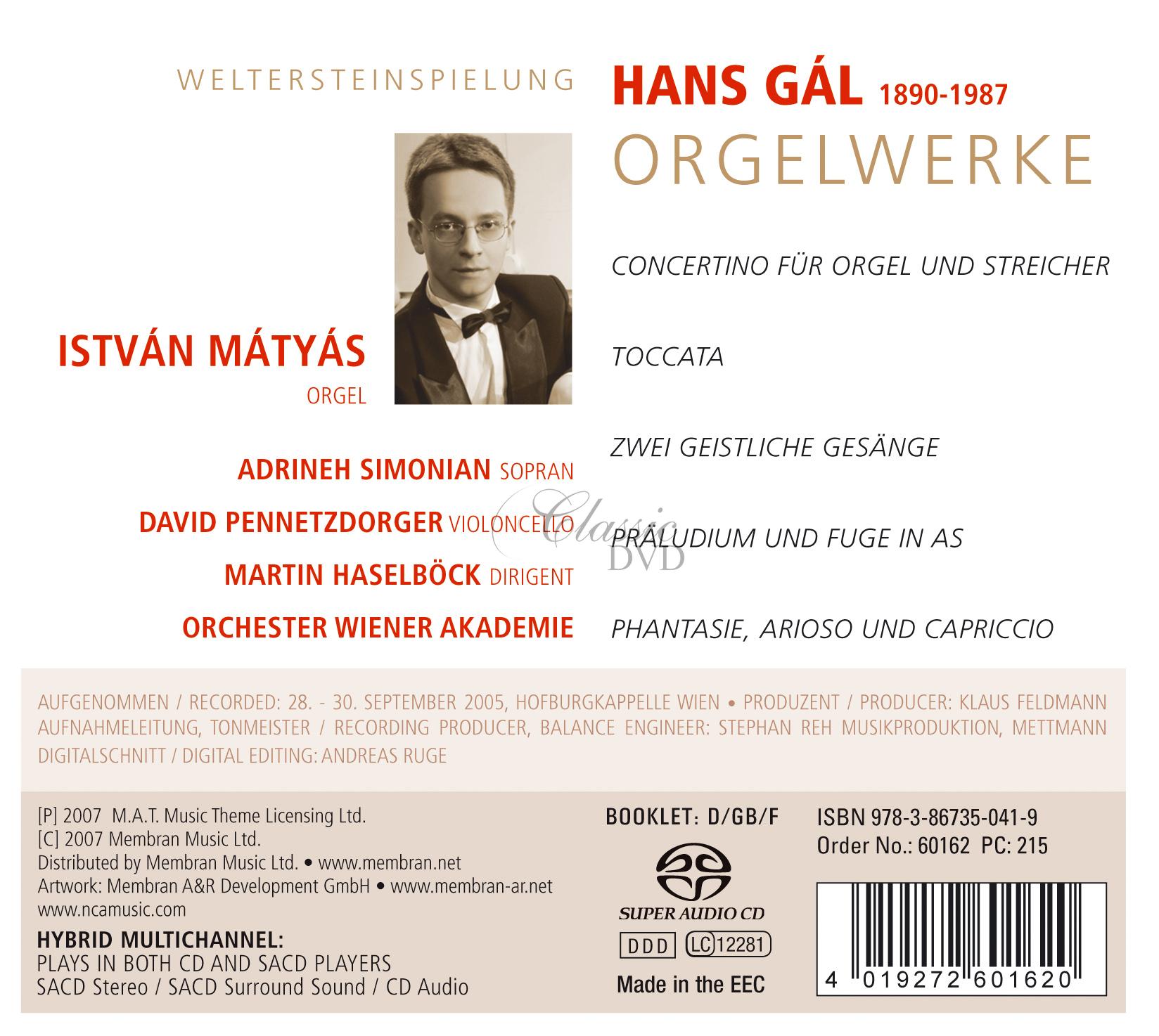 Hans Gal - Organ Works (SACD)