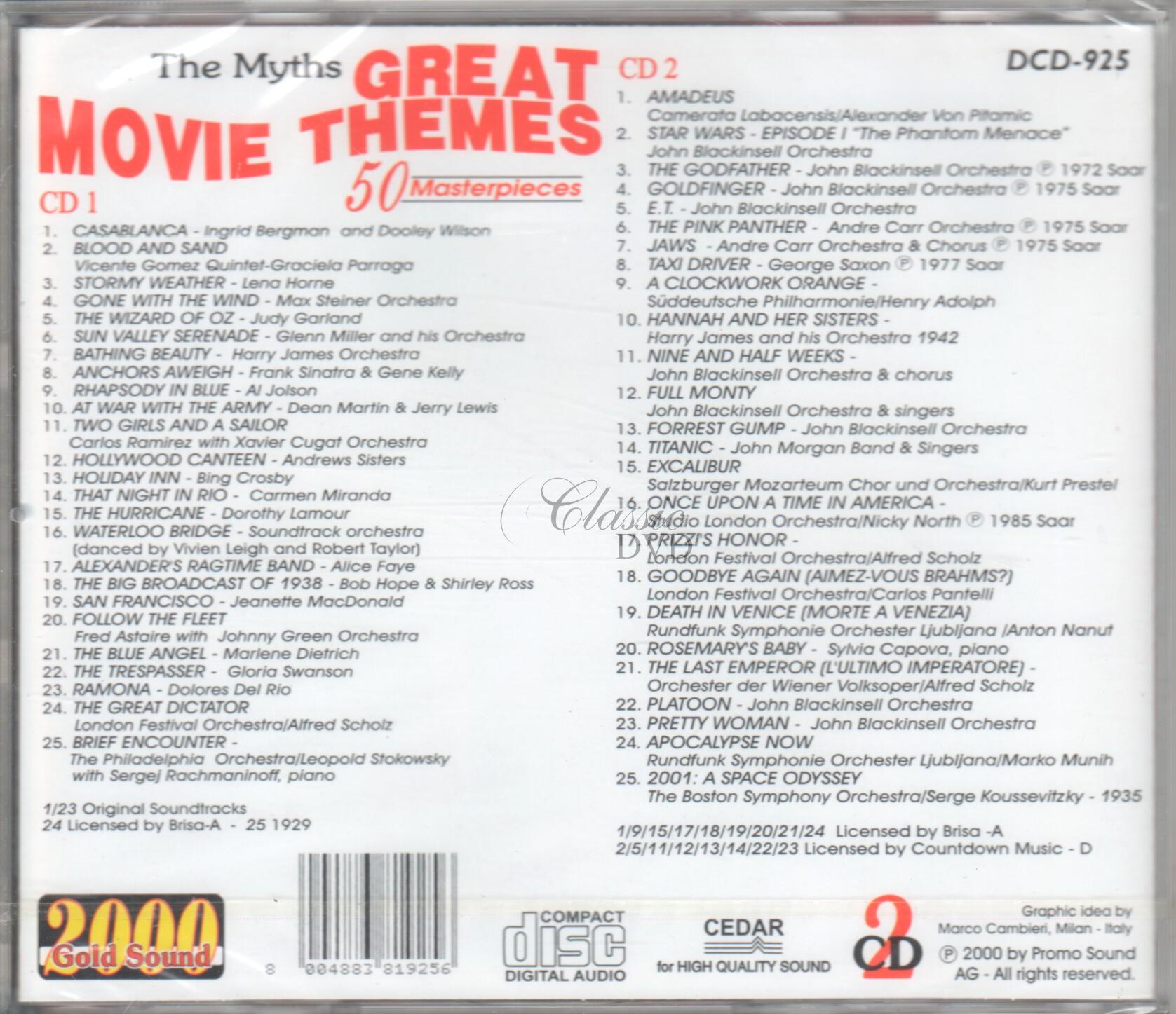 Great Movie Themes - 50 Masterpieces (2CD)
