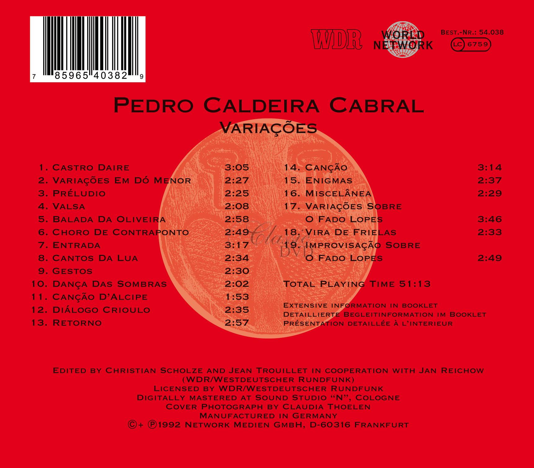Pedro Caldeira Cabral, Francisco Perez - Portugal: Variações (CD)
