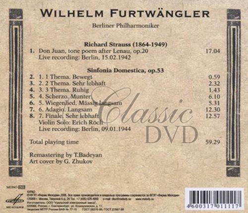 Wilhelm Furtwängler: Richard Strauss - Don Juan, Tone Poem After Lenau, Op.20 / Simfonia Domestica, Op.53 (CD)