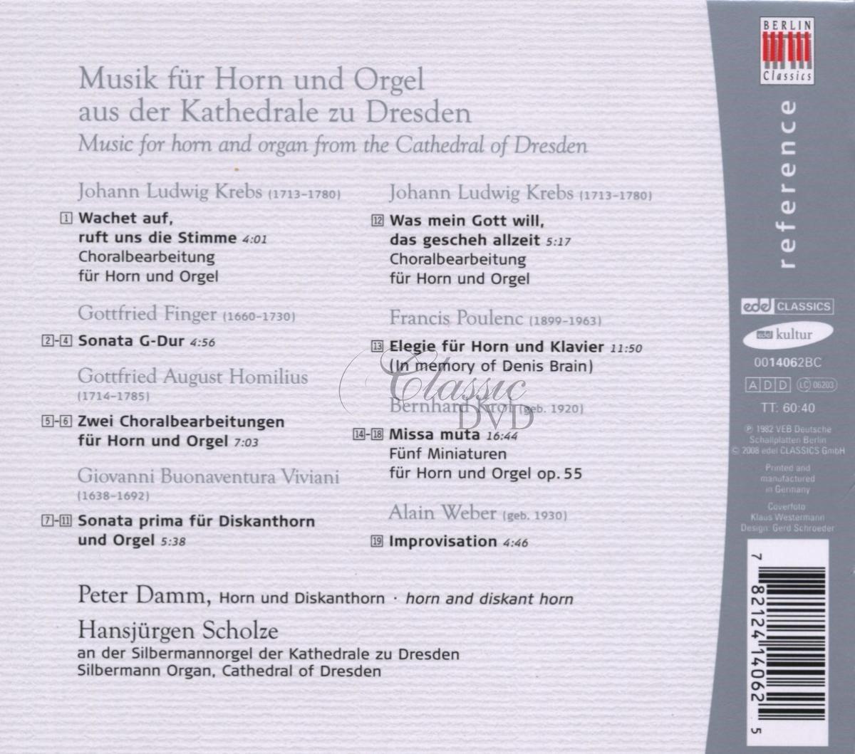 Music for Horn & Organ from the Cathedral of Dresden (CD)