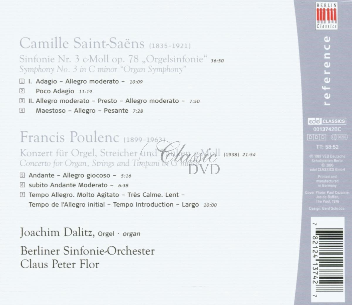Poulenc - Organ Concerto / Saint-Saëns - Organ Symphony (CD)