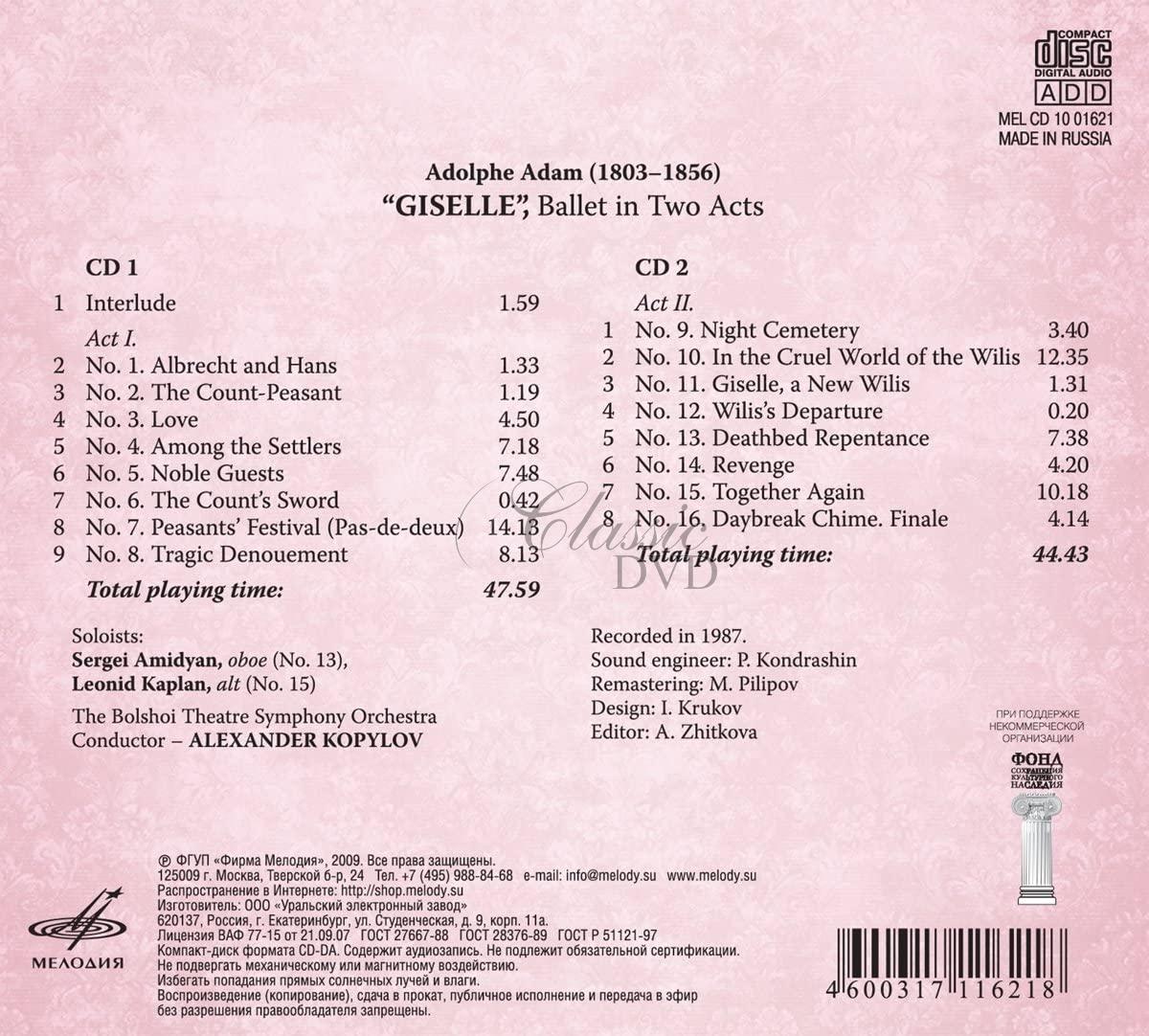 Adam - Giselle Ballet in 2 Acts (2CD)