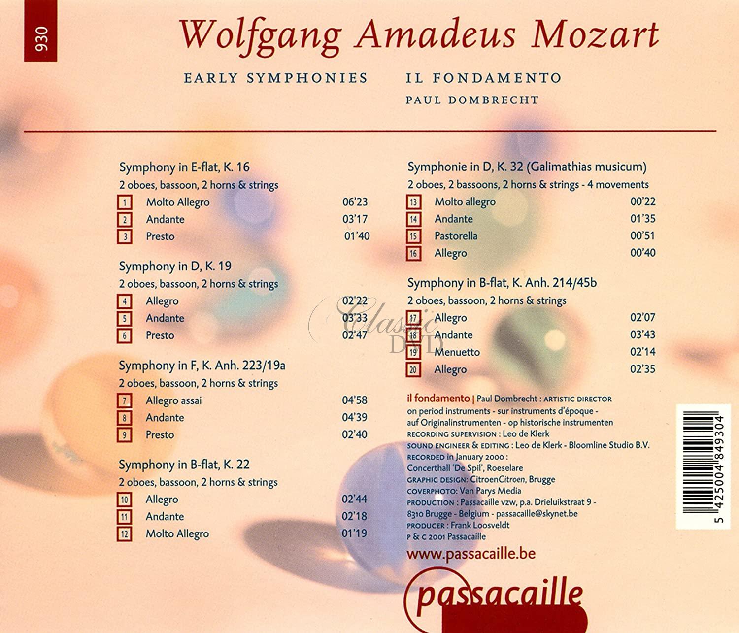 Mozart: Early Symphonies Nr.1,4,5 (CD)