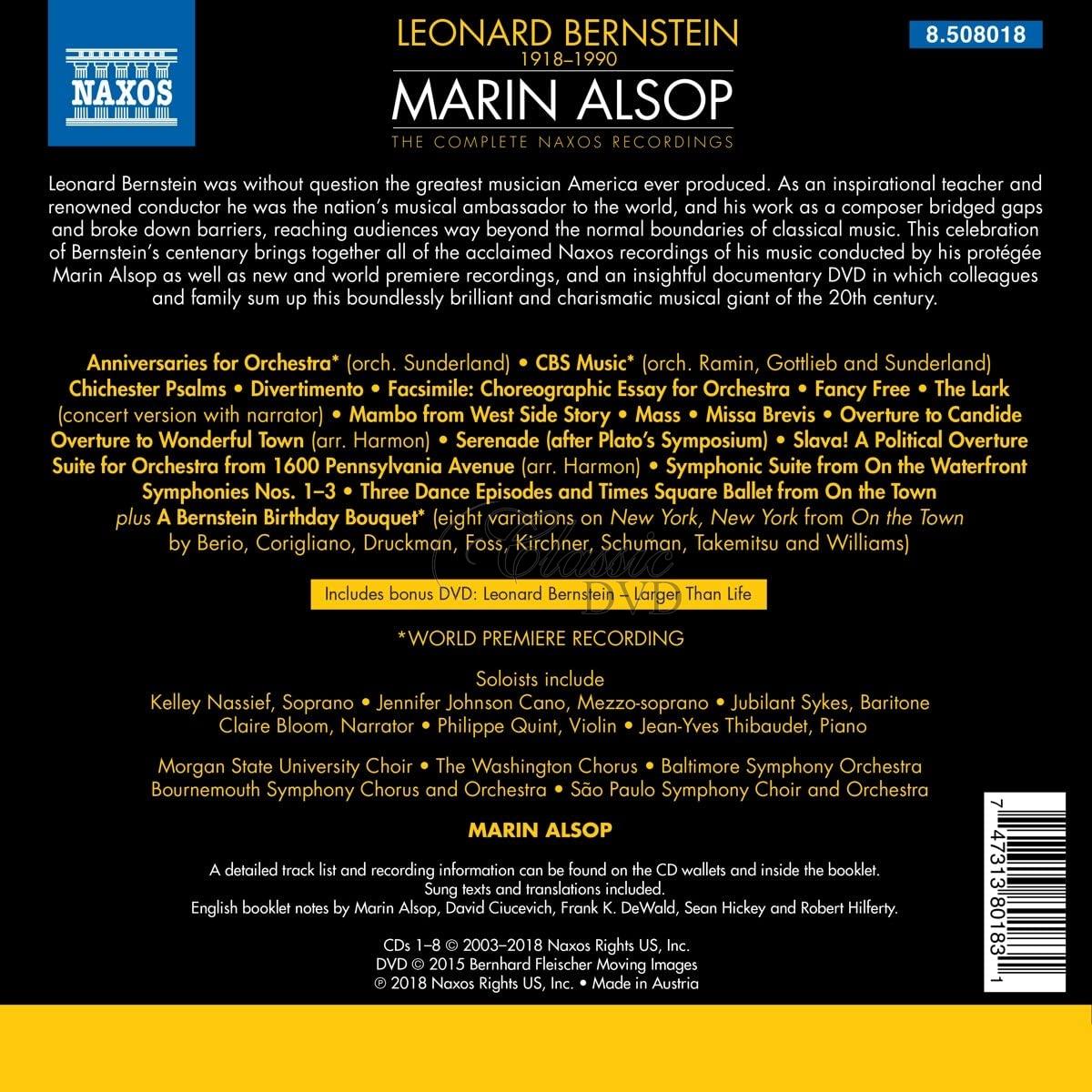 Leonard Bernstein: Marin Alsop Complete Naxos Recordings (8CD+DVD)
