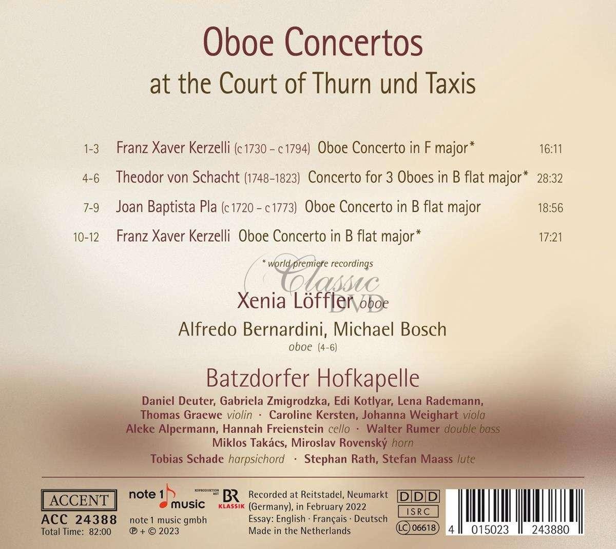 Xenia Loffler - Oboe Concertos At The Court Of Thurn Und Taxis (CD)