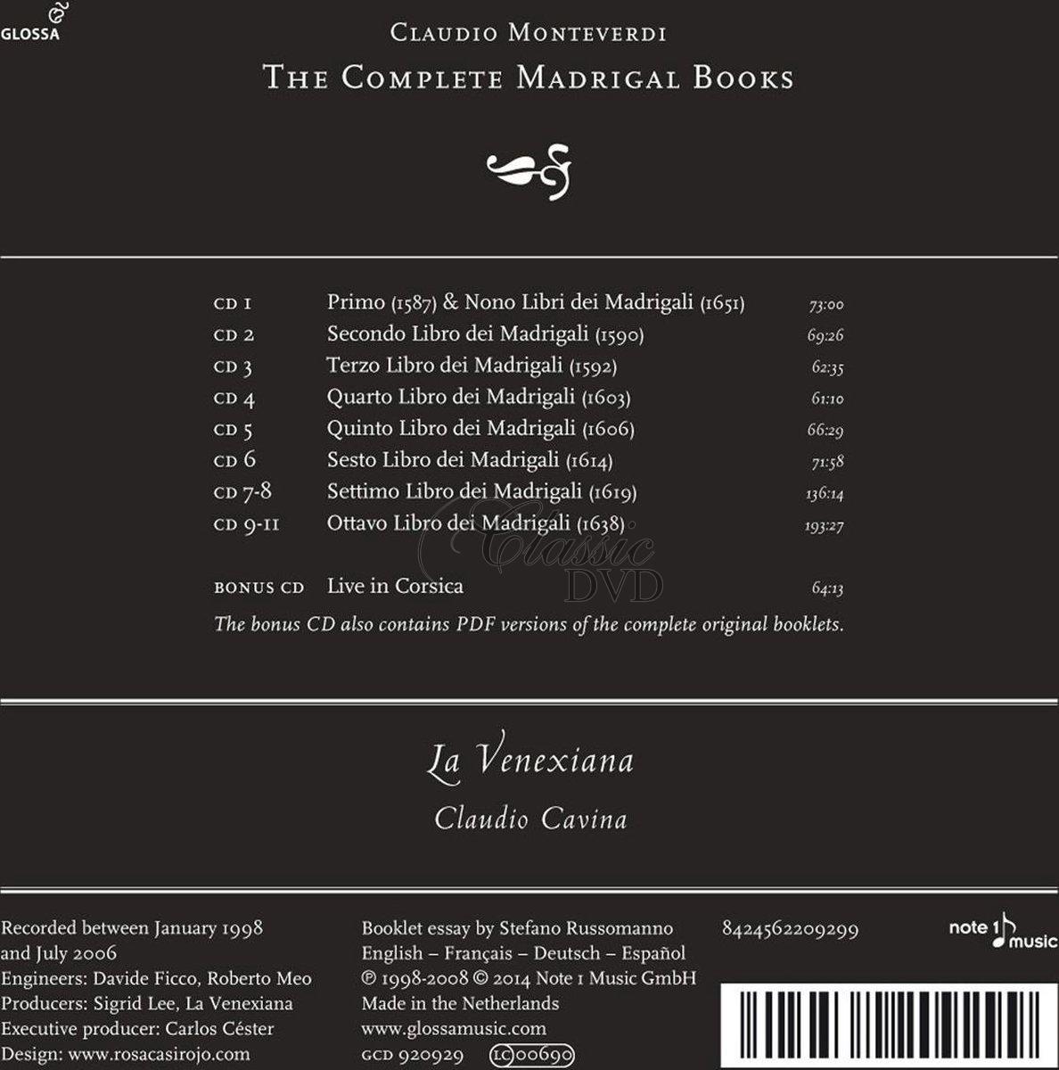 Claudio Monteverdi - The Complete Madrigal Books I-IX (12CD)