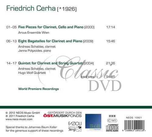 Friedrich Cerha - Chamber Music with Clarinet (CD)