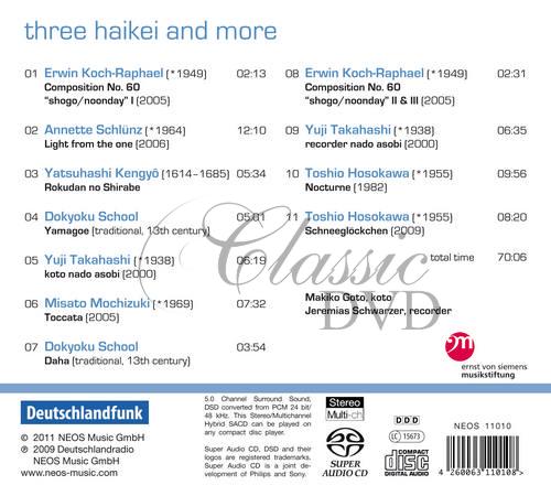 Makiko Goto, Jeremias Schwarzer - Three Haikei (SACD)