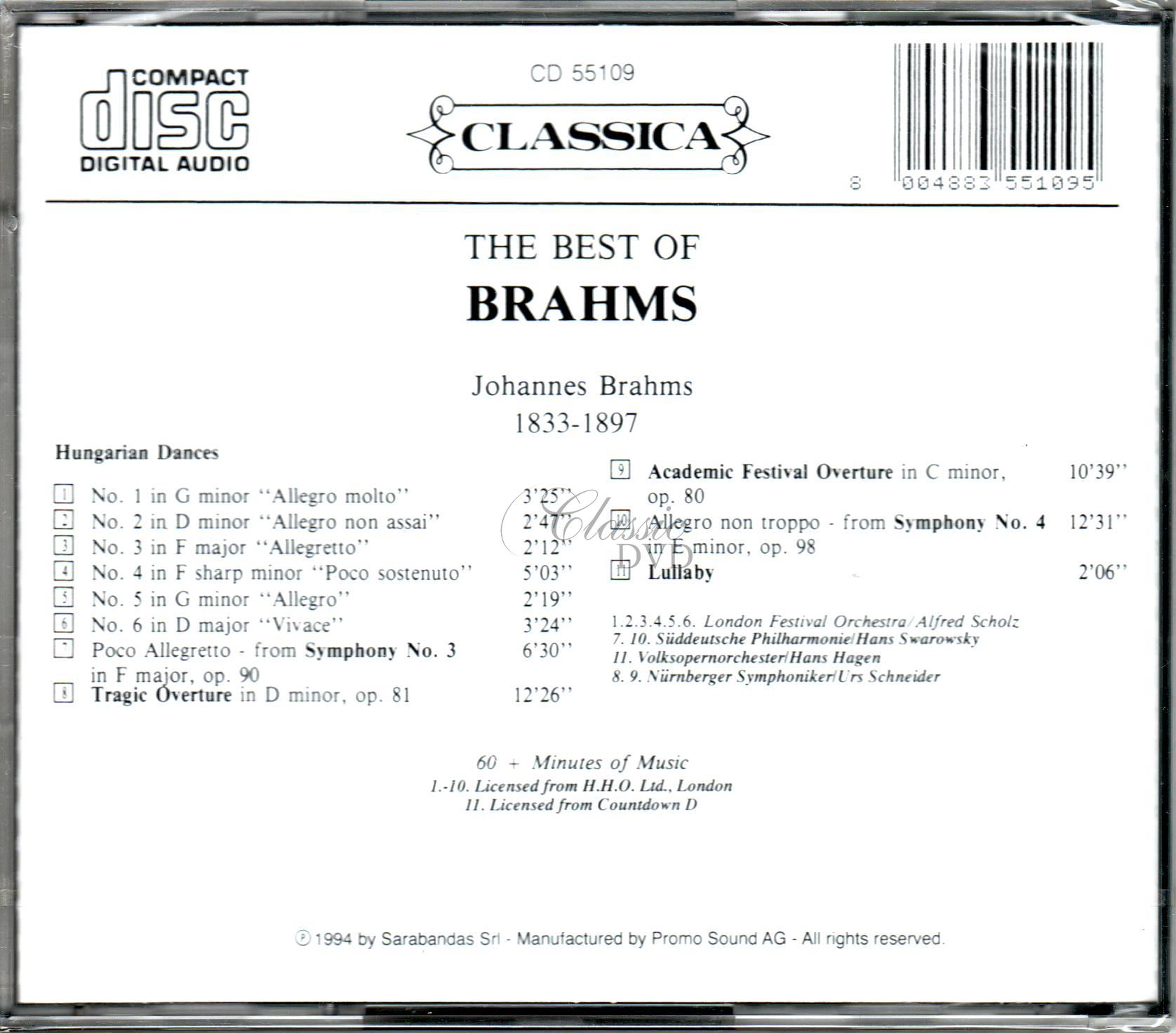 BRAHMS The Best Of - Nejznámější skladby (CD)