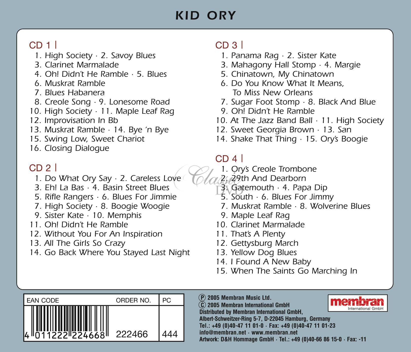Kid Ory - Mahagony Hall Stomp (4CD)