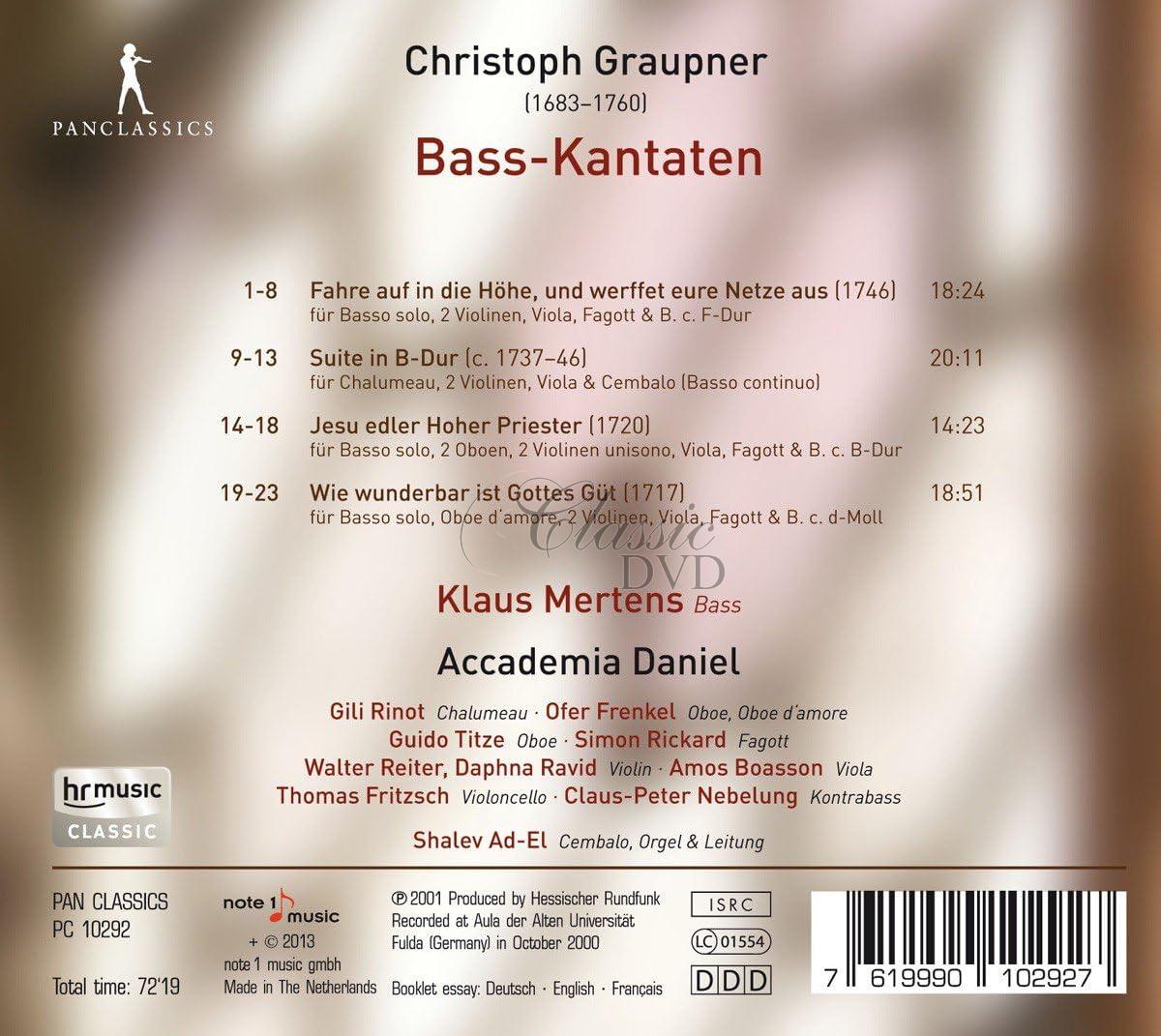 Christoph Graupner - Bass Cantatas (CD)