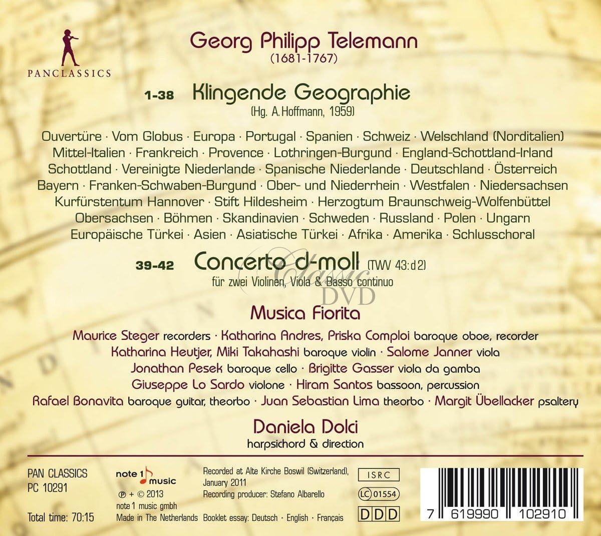 Georg Philipp Telemann - Klingende Geographie / Concerto D minor TWV 43.d2 (CD)