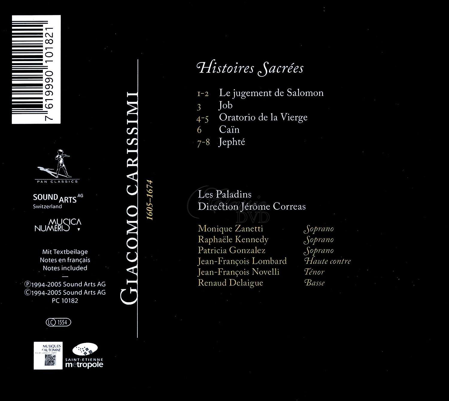 Giacomo Carissimi - Histoires Sacrées (CD)