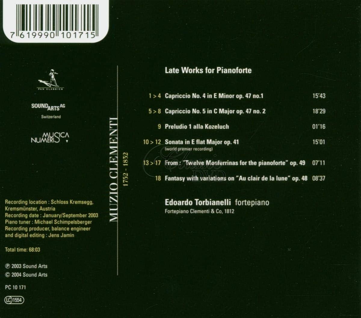 Muzio Clementi: Late Works For Pianoforte (CD)