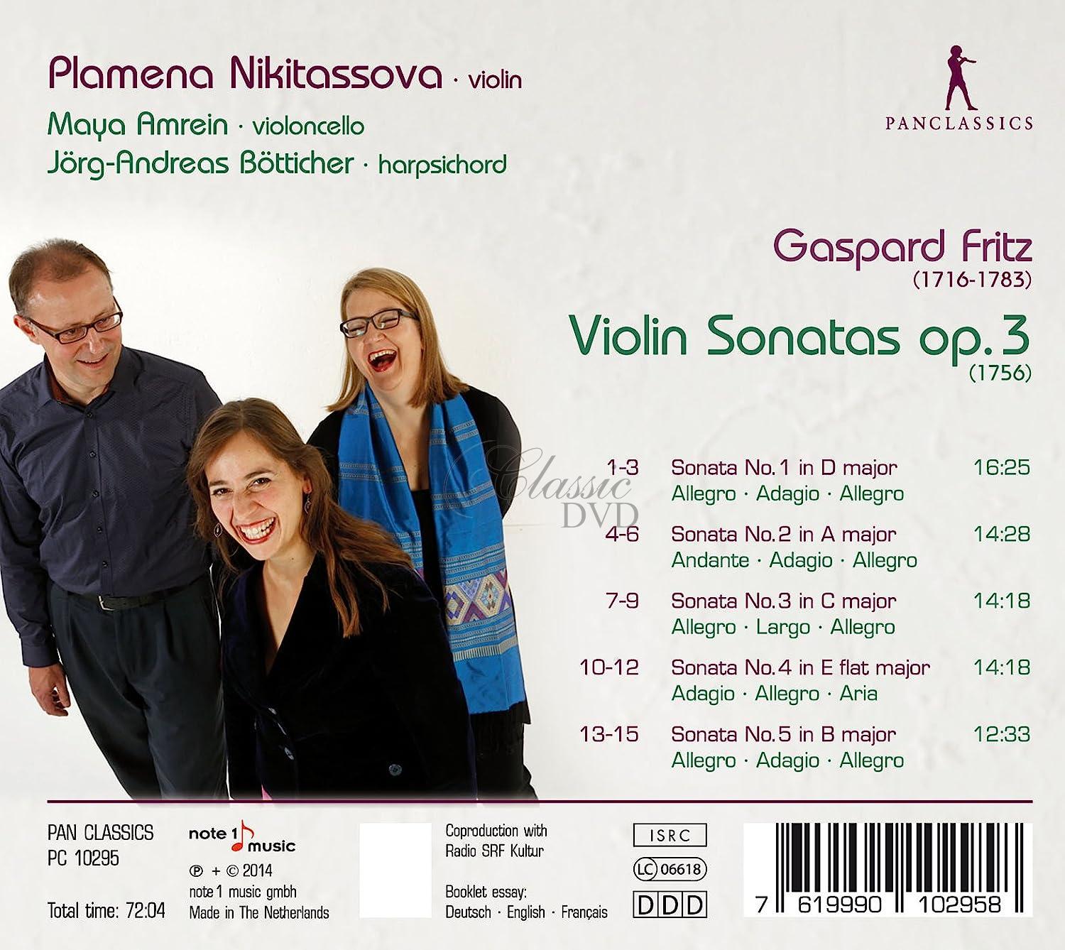Gaspard Fritz - Violin Sonatas Op.3 (CD)