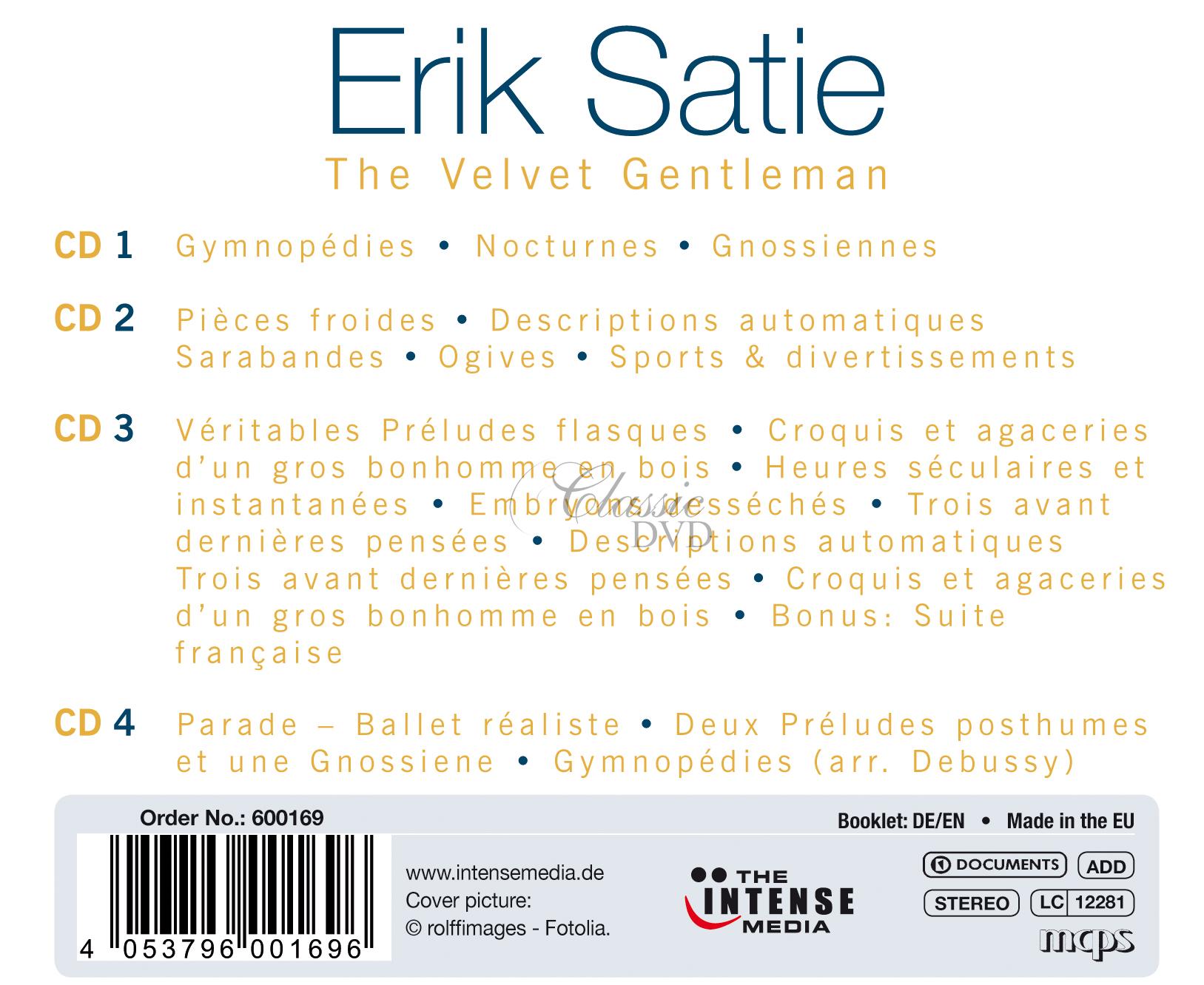 ERIC SATIE The Velvet Gentleman - Piano and Orchestral works (4CD)