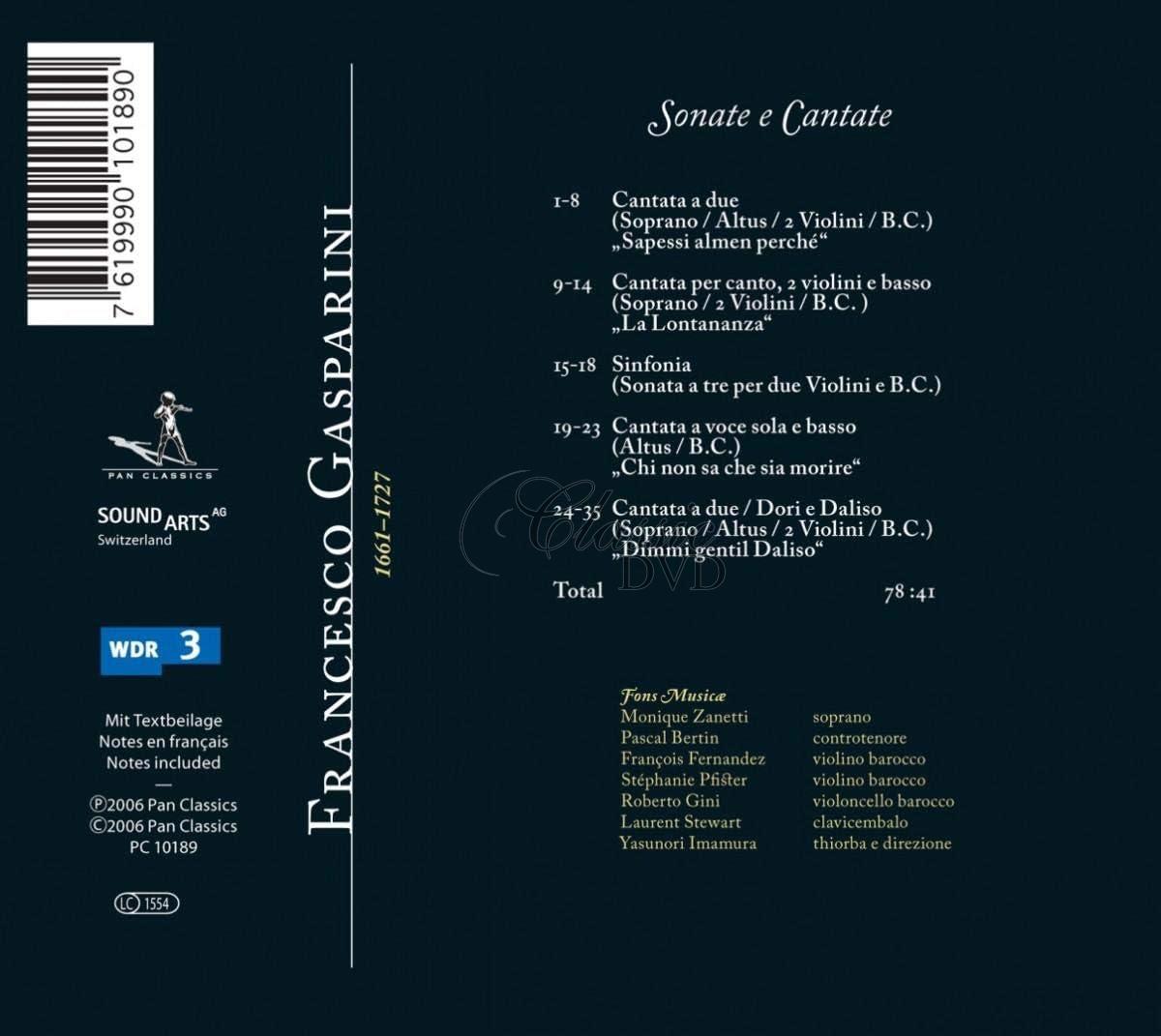 Francesco Gasparini: Sonate E Cantate (CD)