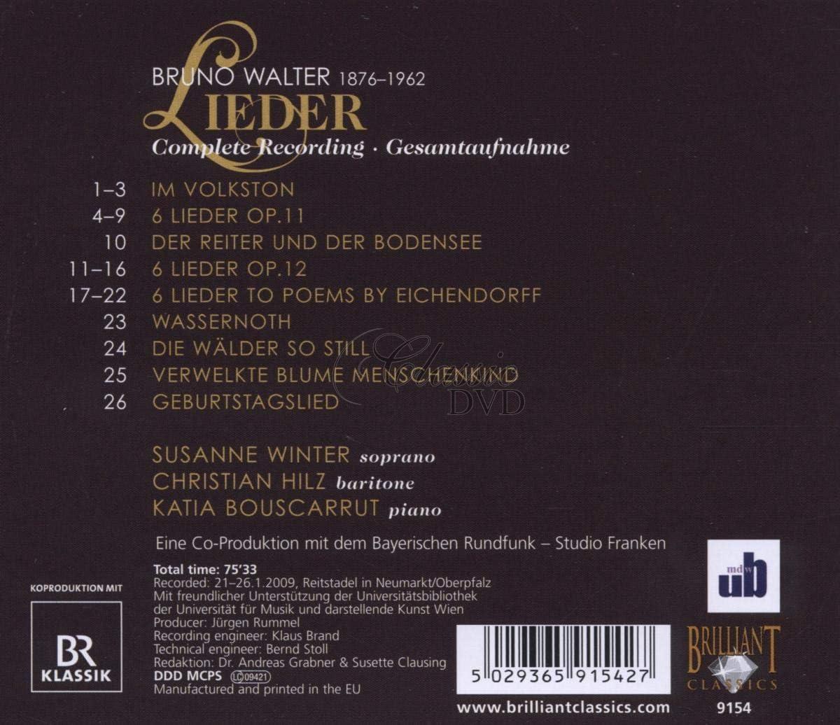 BRUNO WALTER Lieder - Complete Recordings (CD)