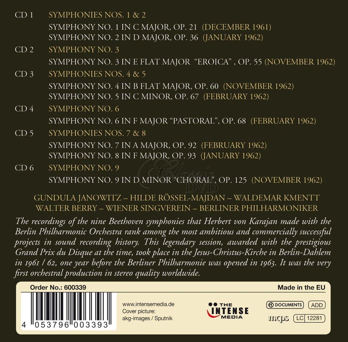 HERBERT VON KARAJAN Ludwig van Beethoven: Symphonies Nr. 1-9 (6CD)
