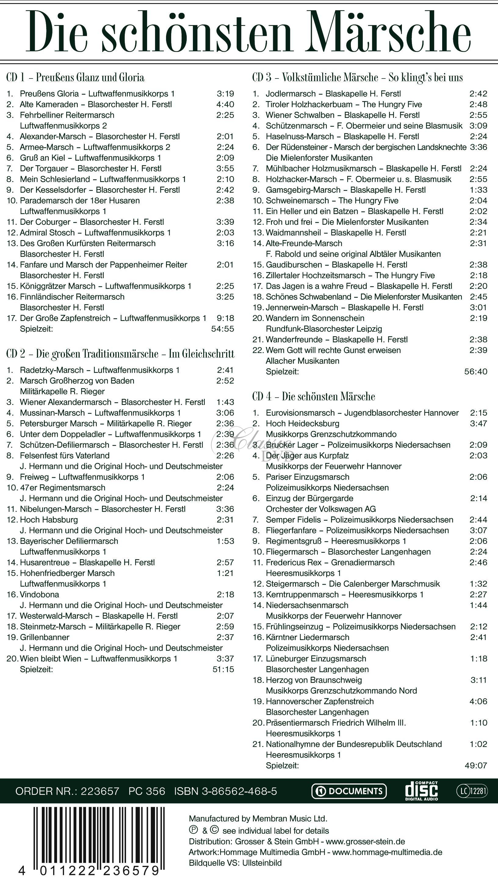 Die schönsten Märsche - Tradiční pochody (4CD)