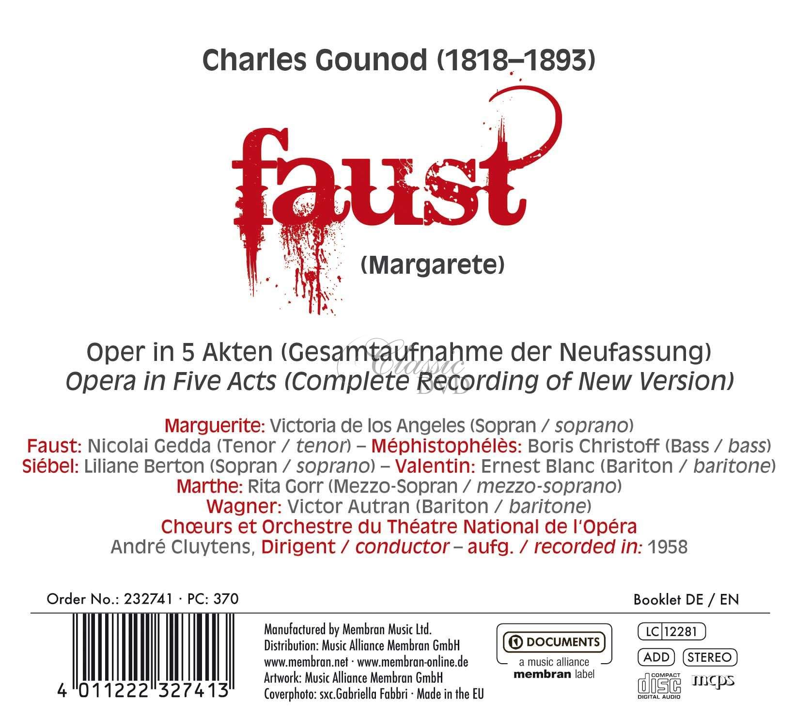 Charles Gounod: Faust opera 1958 (3CD)