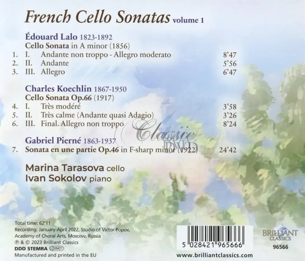 French Cello Sonatas, Vol. 1, by Lalo, Koechlin & Pierné (CD)