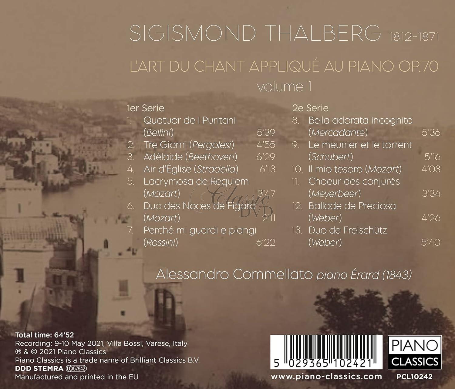 Thalberg: L'Art du Chant Applique au Piano Op.70, Vol. 1 (CD)