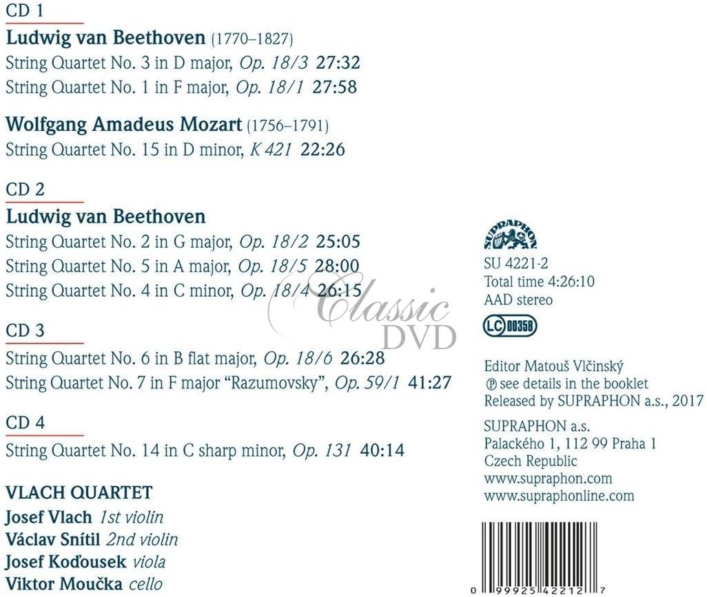 VLACH QUARTET Beethoven & Mozart - Smyčcové kvartety (4CD)