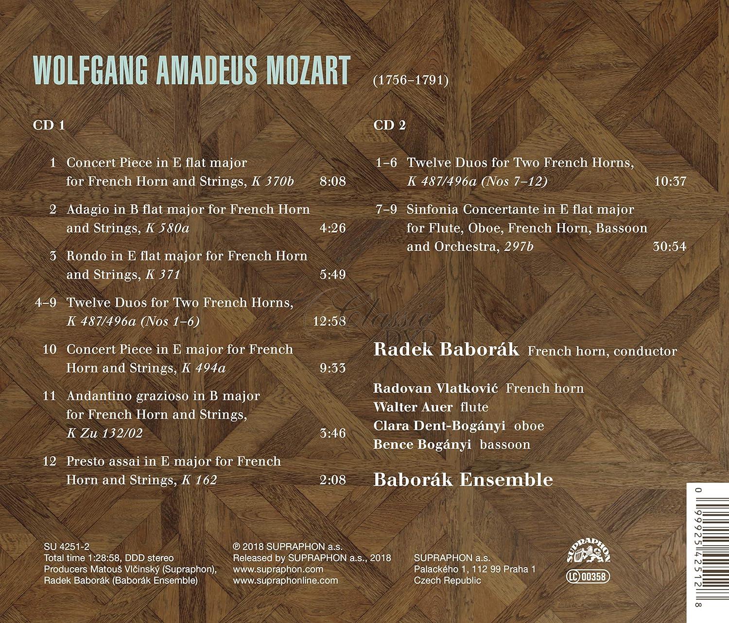 Mozart: Hornové koncerty / Radek Baborák (2CD)