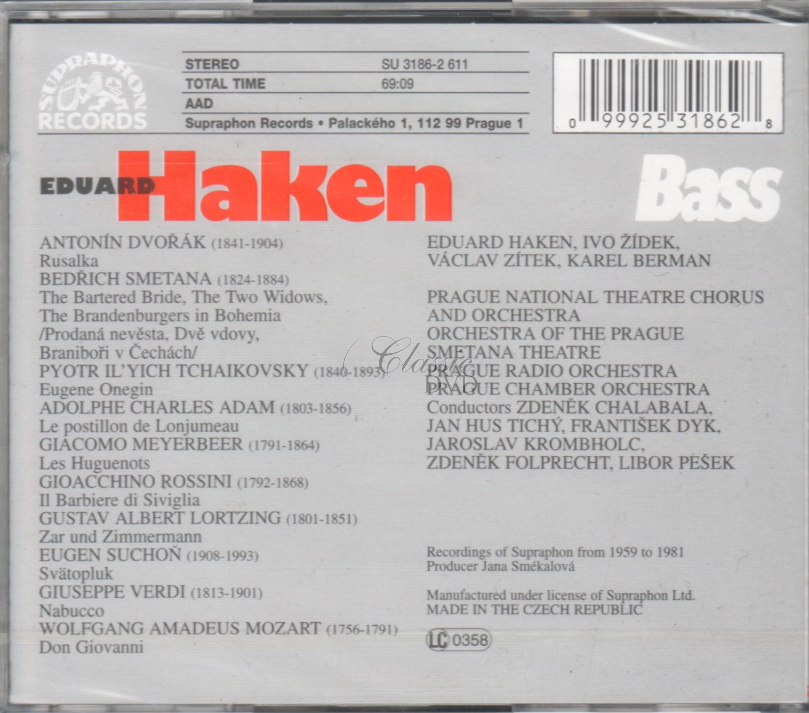 EDUARD HAKEN - BASS RECITÁL / Rusalka, Prodaná nevěsta, Evžen Oněgin, Don Giovanni, Nabucco (CD)