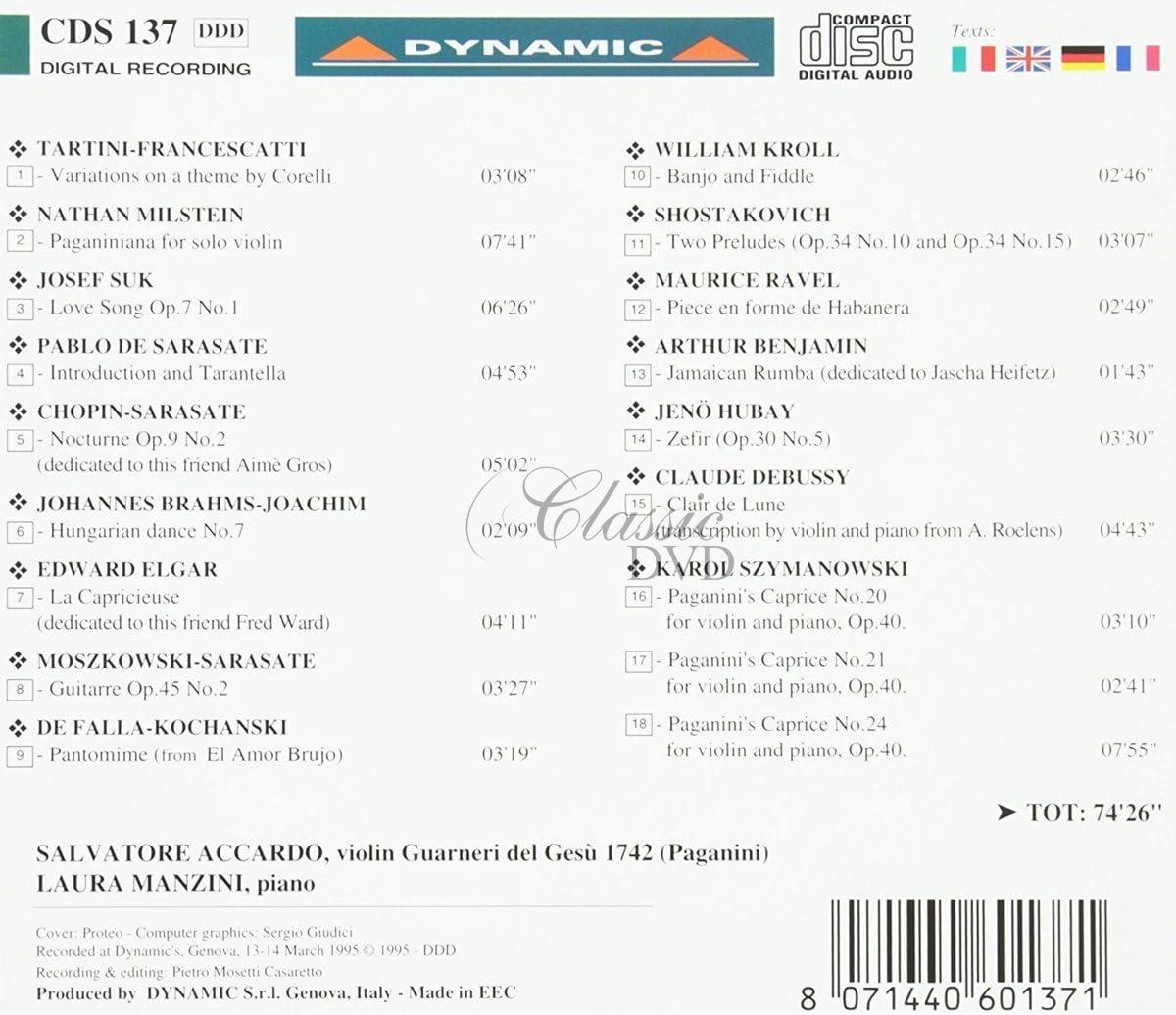 Salvatore Accardo Plays Paganini's Guarneri Del Gesù 1742 (CD + KNIHA)