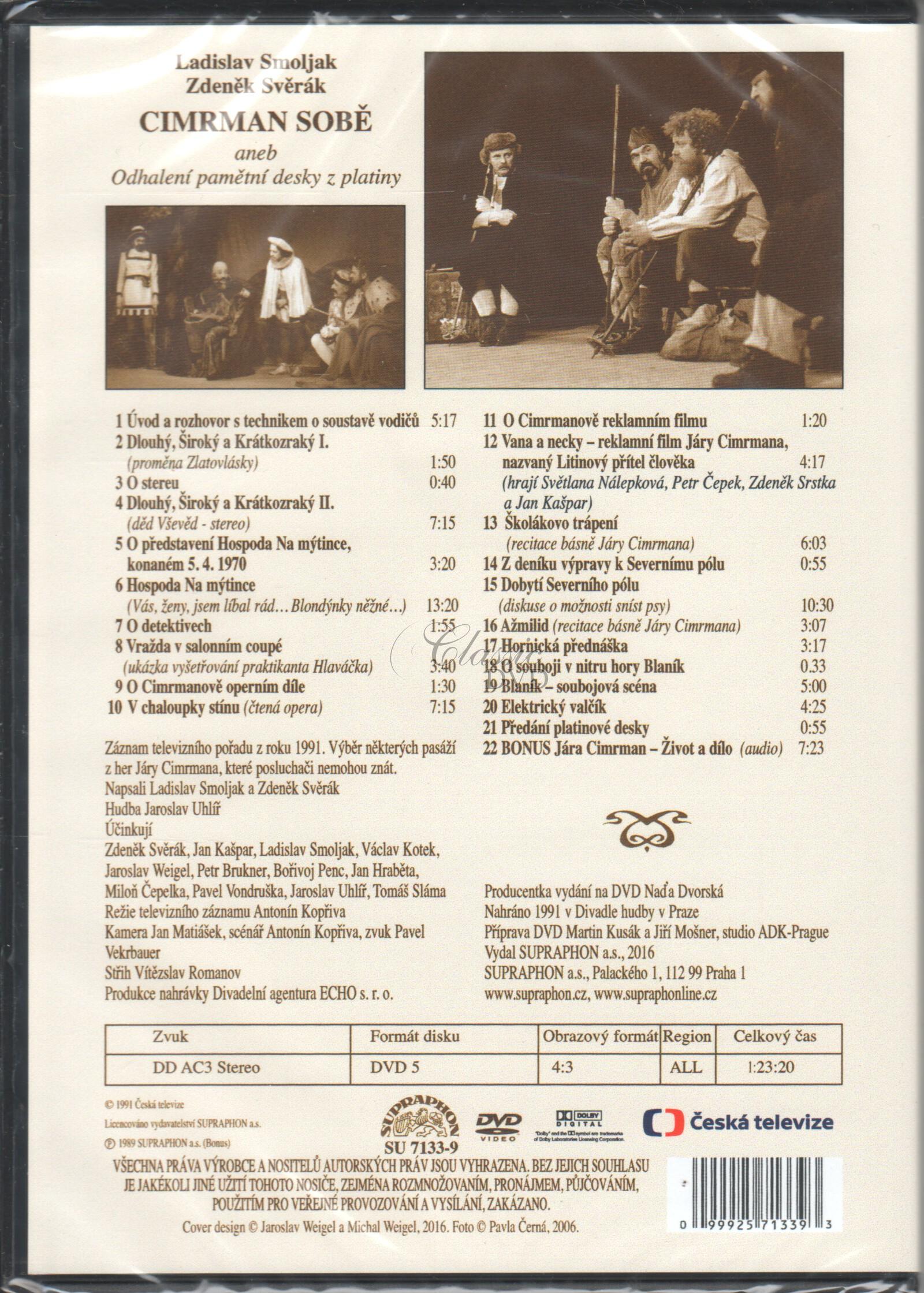 Divadlo Járy Cimrmana - Cimrman sobě aneb Odhalení pamětní desky z platiny (DVD)