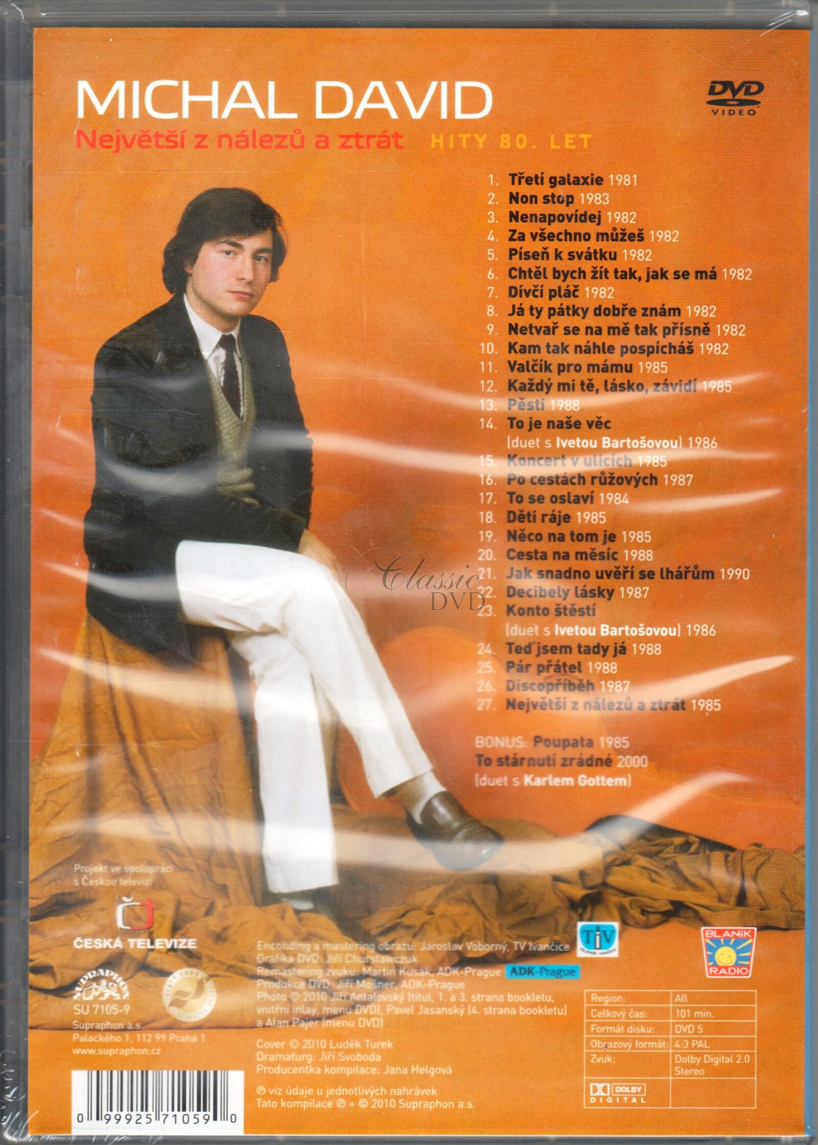 MICHAL DAVID - Největší z nálezů a ztrát / Hity 80. let (DVD)