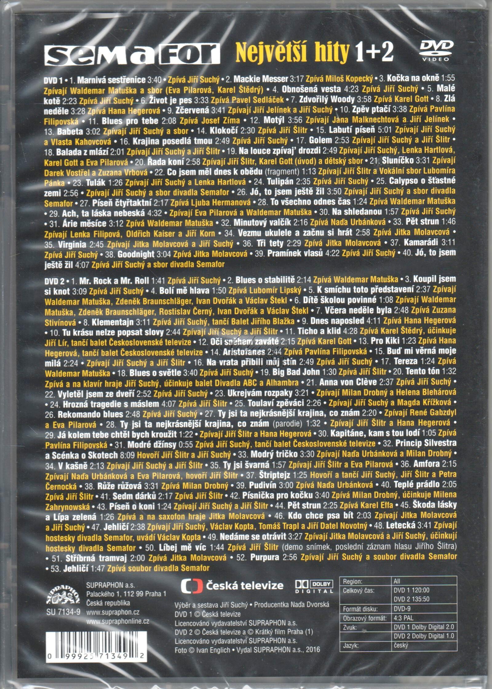Semafor - Největší hity 1+2 (2DVD)