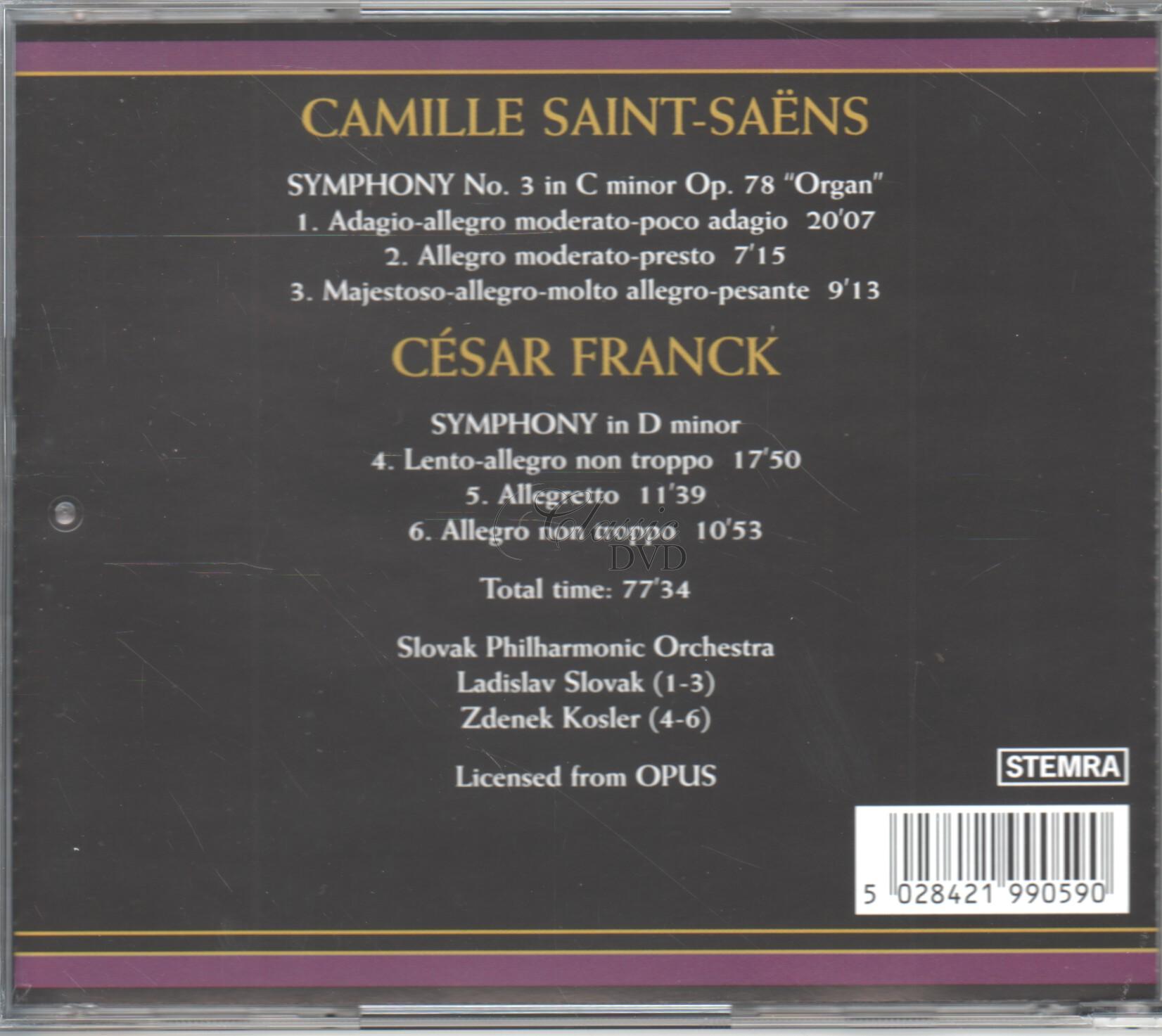 FRANCK: SYMPHONY IN D MINOR / SAINT-SAENS: SYMPHONY NO. 3 (CD)
