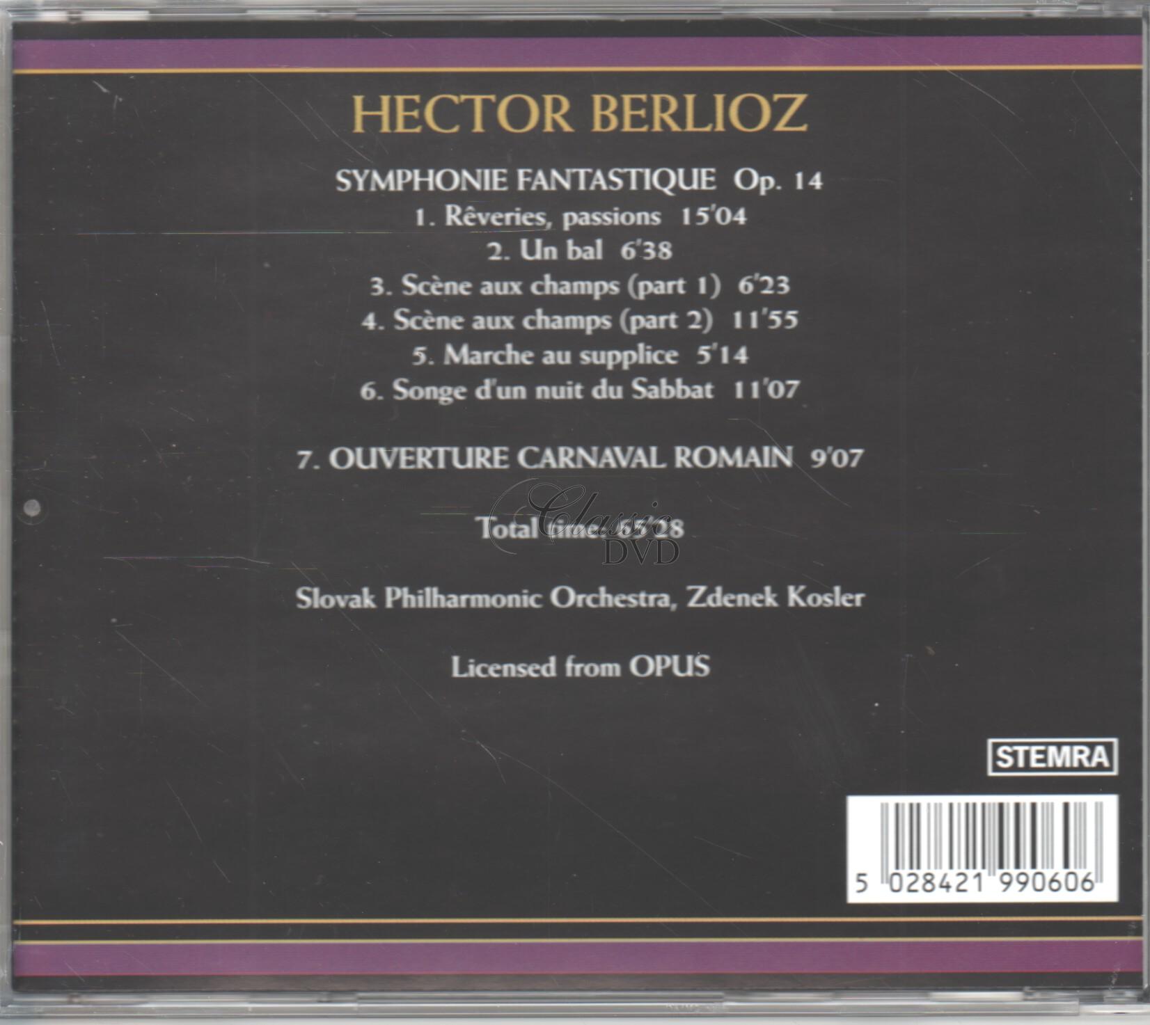 BERLIOZ: Symphonie Fantastique Op. 14 / Ouverture Carnaval Romain (CD)