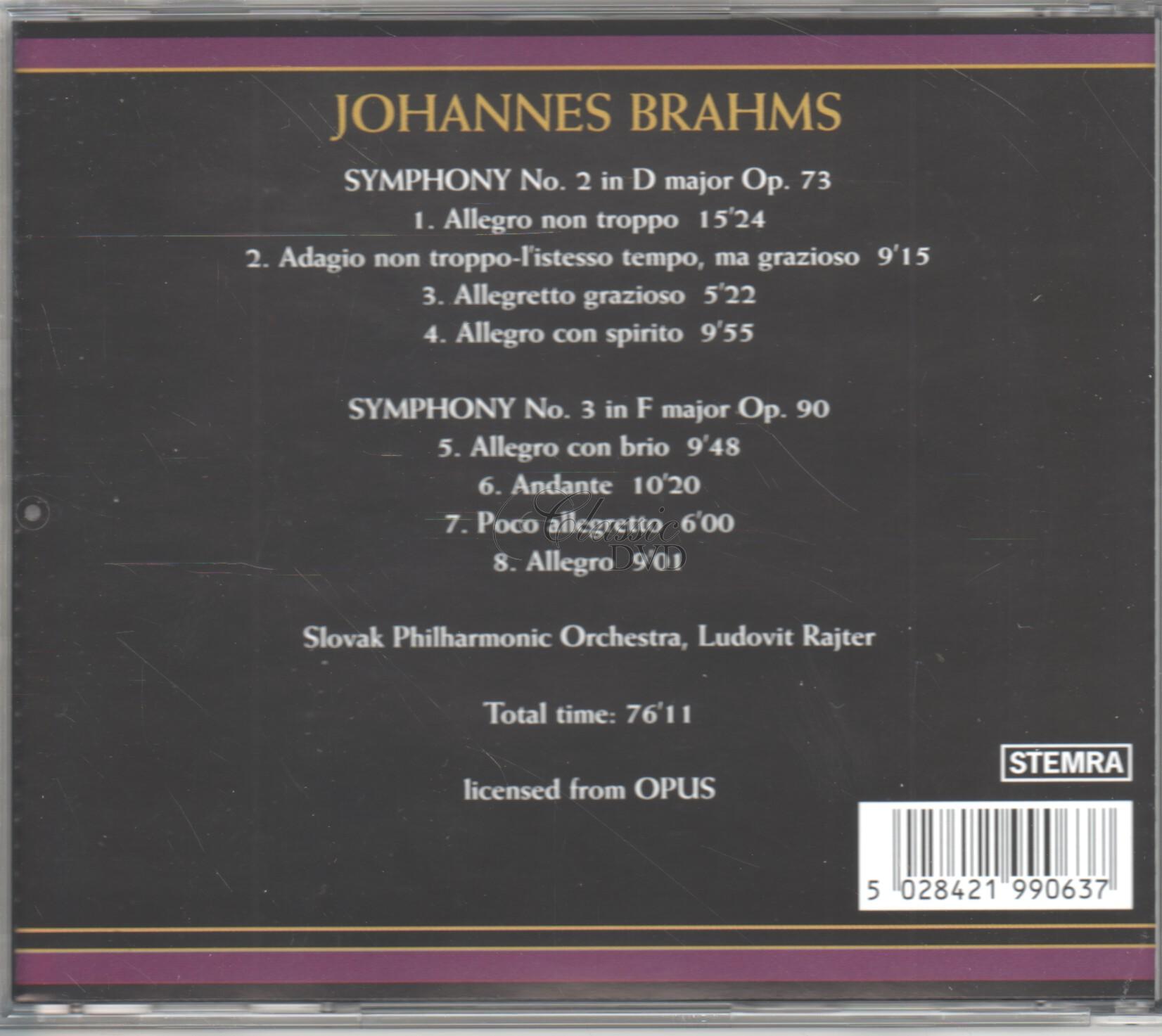 BRAHMS: Symphony No. 2 & No. 3 (CD)