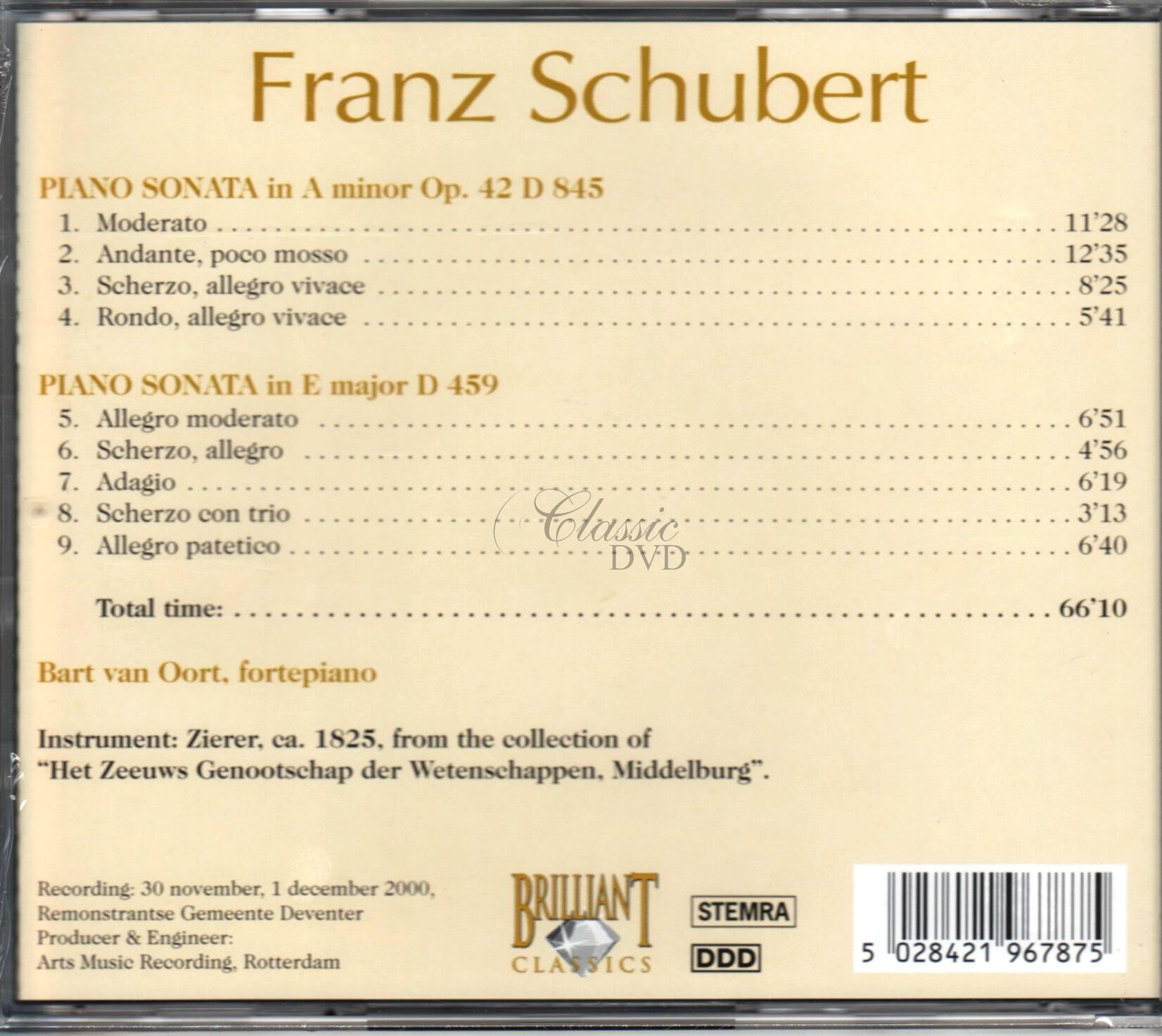 SCHUBERT,F.: Piano sonatas D845, D459 (CD)