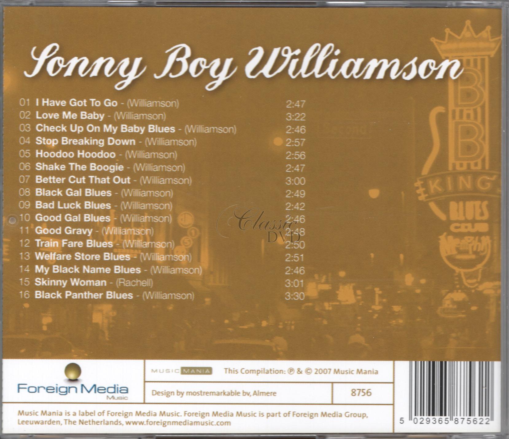 SONNY BOY WILLIAMSON Blues legends - Originální nahrávky (CD)